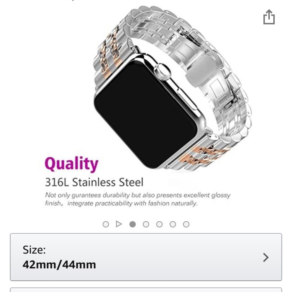 Rose gold/silver Apple Watch band. Never opened.